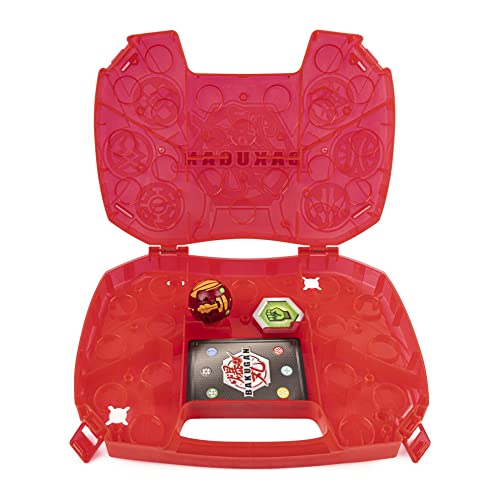 Bakugan, Baku-Storage Case With Dragonoid Collectible Action Figure And Trading Card, Red
