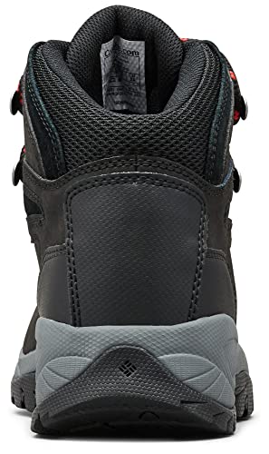 Columbia womens Newton Ridge Plus Waterproof Hiking Boot, Black/Poppy Red, 6.5 US