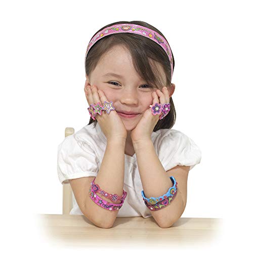 Melissa and Doug Design-Your-Own Headbands Jewelry-Making Kit With 50+ Stickers