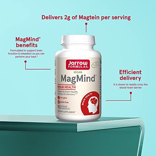 Jarrow Formulas MagMind - Includes Magnesium L-Threonate (Magtein) - Supports Brain Health and Function - 90 Capsules - 30 Servings (PACKAGING MAY VARY)