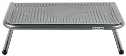 Allsop Metal Art Jr. Monitor Stand, 14-Inch wide platform holds 40 lbs with keyboard storage space - Pewter (27021)