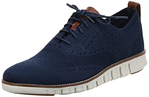 Cole Haan Men's Zerogrand Stitchlite Wingtip Oxford, Marine Blue/Ivory, 9 Medium US