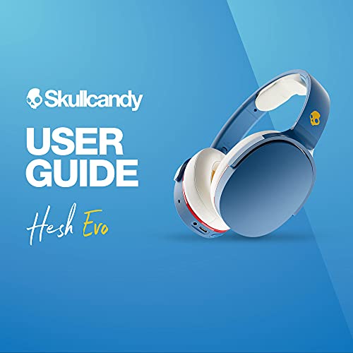 Skullcandy Hesh Evo Bluetooth Headphones for iPhone and Android with Microphone / 36 Hours Battery Life / Great for Music, School, Travel and Gaming / Wireless Headphones - 92 Blue
