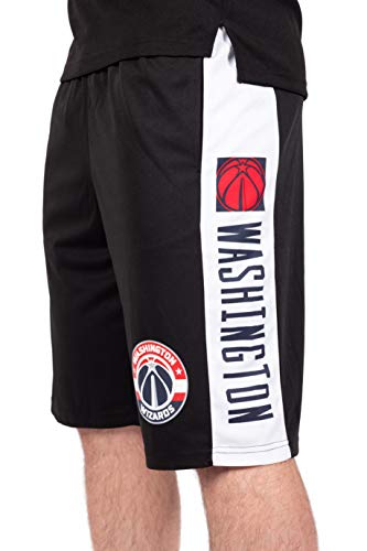 Ultra Game NBA Washington Wizards Mens Mesh Basketball Shorts, Black, X-Large