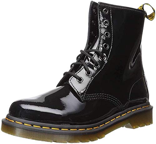 Dr. Martens Women's Lace Boot , Black Patent Lamper, 6 US