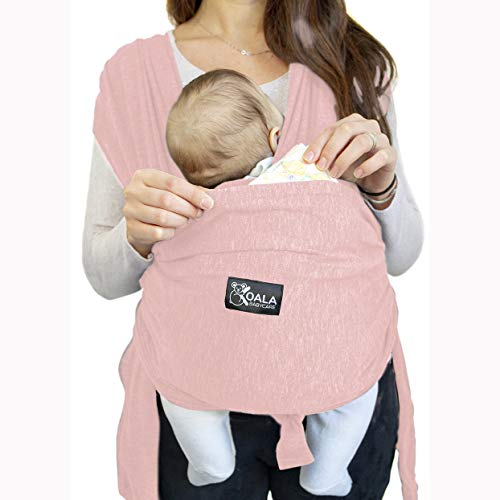 Koala Babycare Baby Carrier Wrap, Adjustable and Easyt-to-Wear As a T-Shirt - Baby Wearing Wrap One Size Fits All - Unisex Infant Wrap Carrier Up to 22lbs