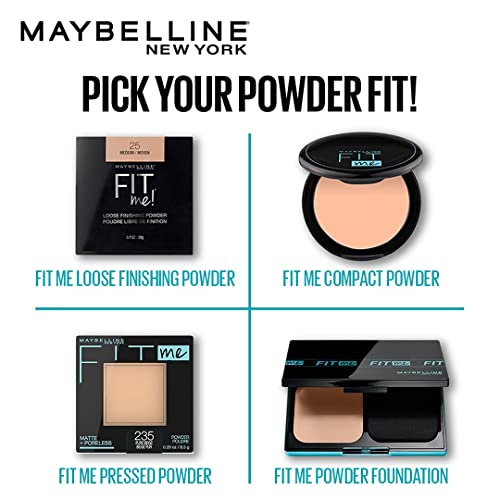 Maybelline Fit Me Matte + Poreless Pressed Face Powder Makeup, Buff Beige, 0.29 oz.