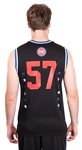 Ultra Game NBA Detroit Pistons Mens Jersey Sleeveless Muscle T-Shirt, Black, Medium