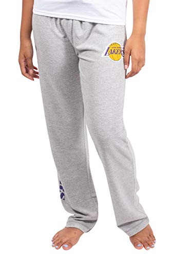 Ultra Game NBA Los Angeles Lakers Womens Sleepwear Super Soft Hacci Pajama Loungewear Pants, Heather Gray, Large