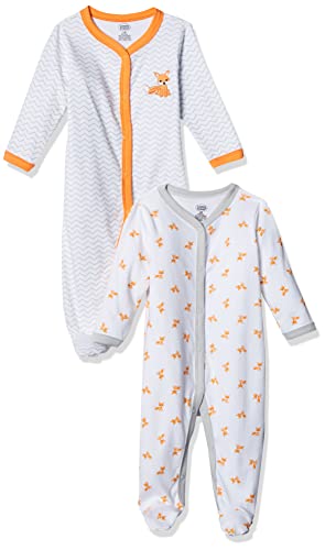 Luvable Friends Unisex Baby Cotton Sleep and Play, Fox, 0-3 Months