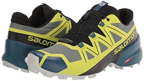 Salomon Speedcross 5 Trail Running Shoes for Men, Duck Green/Black/Evening Primrose, 10