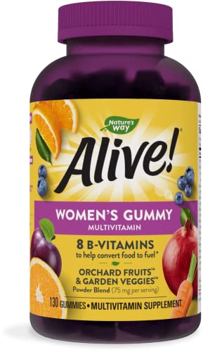 Nature’s Way Alive! Women’s Gummy Multivitamins, Vitamins and Minerals, Supports Whole Body Wellness*, Vegetarian, Mixed Berry Flavored, 130 Gummies
