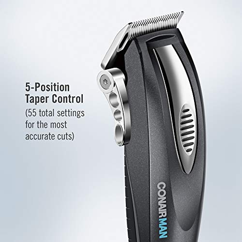 ConairMAN Hair Clippers for Men, 20-Piece Home Hair Cutting Kit with Lithium Ion Powered Cordless Clipper
