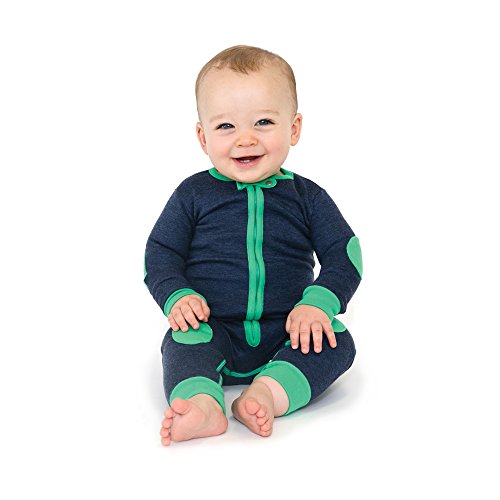 baby deedee 1 Piece Cotton, Velour Long Sleeve Footless Romper Pajama, Rainforest, 3-6 Months