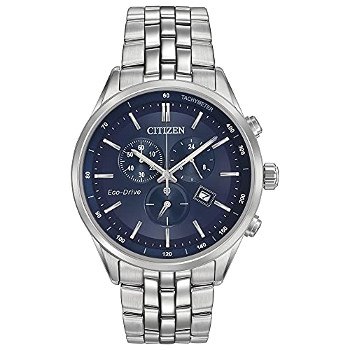 Citizen Men's Eco-Drive Corso Classic Watch in Stainless Steel, Blue Dial (Model: AT2141-52L)