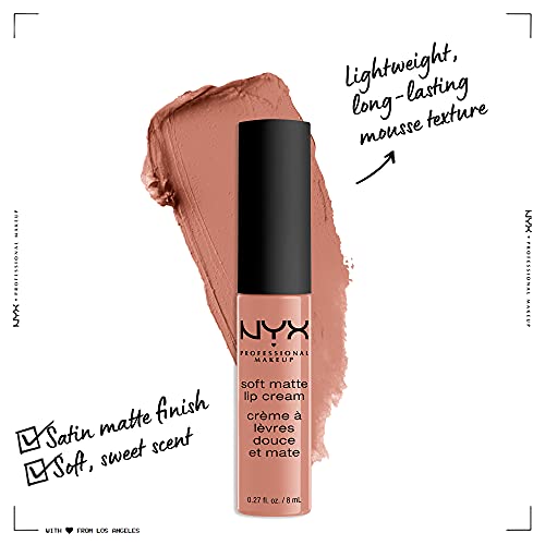 NYX PROFESSIONAL MAKEUP Soft Matte Lip Cream, Lightweight Liquid Lipstick - Stockholm (Mid-Tone Beige Pink)