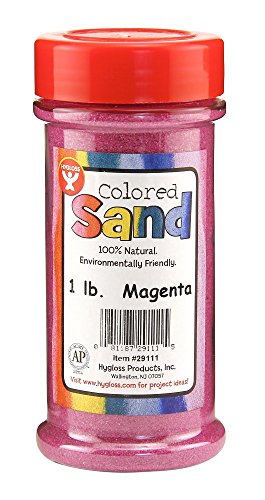 Hygloss Products Colored Play Sand - Assorted Colorful Craft Art Bucket O' Sand, Magenta, 1 lb