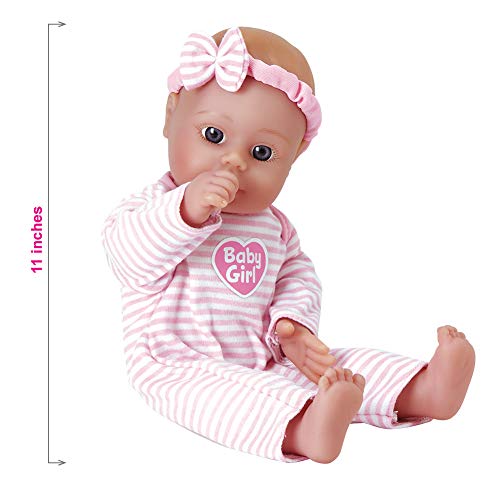 Adora Soft Baby Doll Girl, 11 inch Sweet Baby Girl, Machine Washable (Amazon Exclusive) 1+