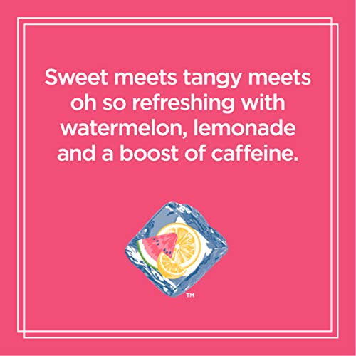 Sparkling Ice +Caffeine Watermelon Lemonade Sparkling Water, Zero Sugar, with Antioxidants and Vitamins, Zero Sugar, 16 fl oz Cans (Pack of 12)