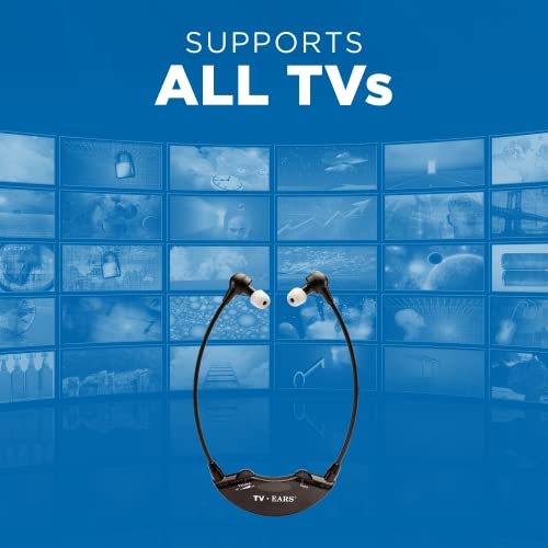 TV Ears Digital Wireless Headset System - Personal Volume Control, Quiet to Loud, Supports All TVs, Ideal for Seniors and Hearing Impaired, Infrared, Plug N' Play, No Pairing/Audio Delay, Dr Rec -11741