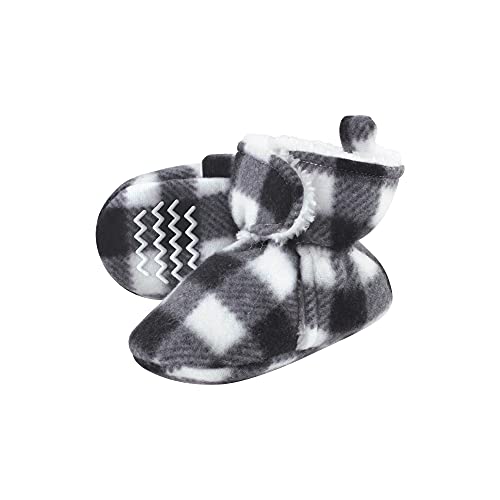 Hudson Baby Baby Trapper Hat, Mitten and Bootie Set, Black White Plaid, 12-18 Months