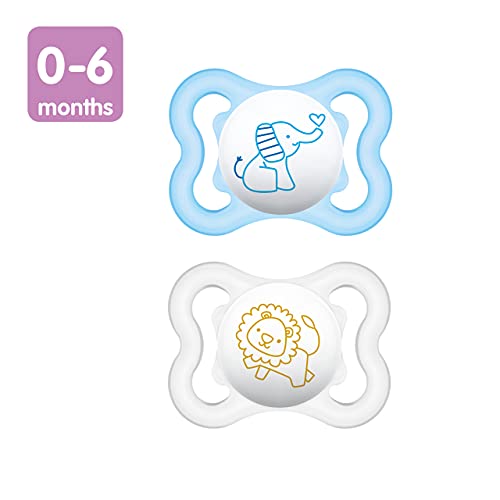 MAM Mini Air Pacifiers, MAM Sensitive Skin Pacifier 0-6 Months, Best Pacifier for Breastfed Babies, Baby Boy Pacifiers, 0-6 (Pack of 2)