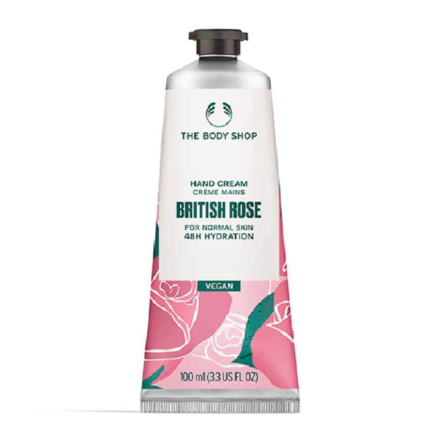 The Body Shop British Rose Hand Cream – Fresh Dewy Fragrance, On-the-Go Hydration and Protection – 1.0 oz
