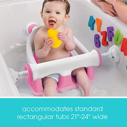 Summer My Bath Seat for Sit-Up Baby Bathing, Backrest for Assisted Sitting, Easy Setup and Storage, Pink