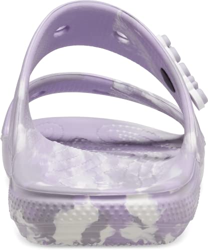 Crocs Unisex-Adult Classic Tie Dye Two-Strap Sandals, Lavender/Multi, 7 Men/9 Women