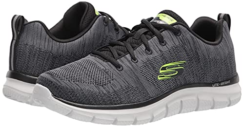 Skechers Men's Track Front Runner Lace-up Sneaker Oxford, Charcoal/Black, 10.5