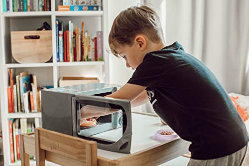 Casdon DeLonghi Microwave | Toy Replica Of DeLonghi’s ‘Infinito’ Microwave For Children Aged 3+ | Featuring Flashing LED’s, Sounds and More! , Grey