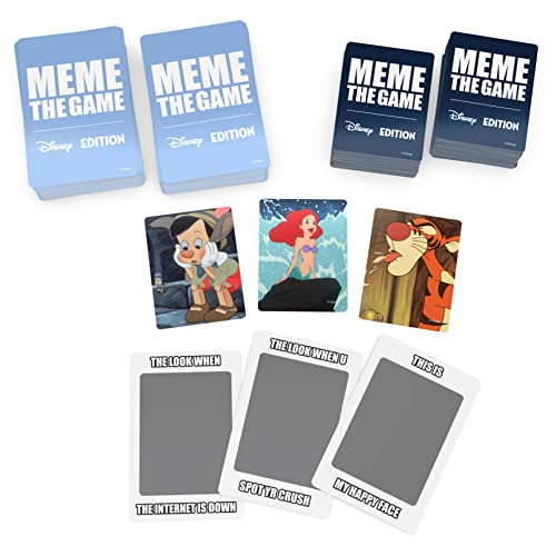 Meme The Game, Disney Version Funny Cards Family Party Travel Activity, for Adults and Kids Ages 8 and Up