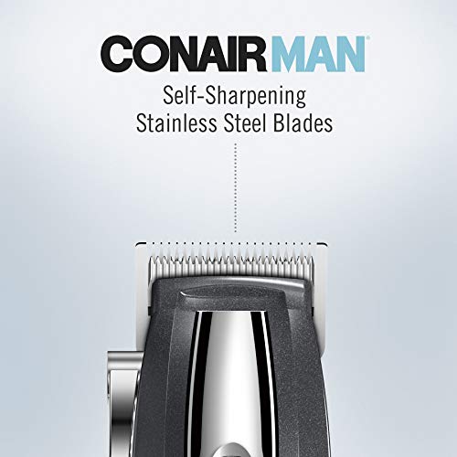 ConairMAN Hair Clippers for Men, 20-Piece Home Hair Cutting Kit with Lithium Ion Powered Cordless Clipper