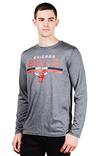Ultra Game NBA Men's Active Long Sleeve Pullover T-Shirt Charcoal Heather Medium