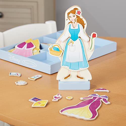 Melissa and Doug Disney Belle Magnetic Dress-Up Wooden Doll Pretend Play Set (30+ pcs)