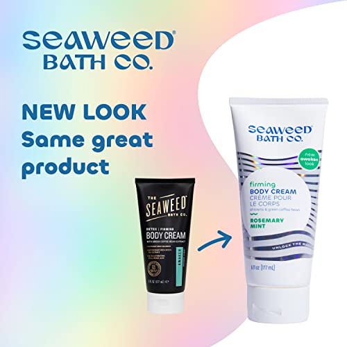 Seaweed Bath Co. Firming Body Cream, Rosemary Mint Scent, 6 Ounce, Sustainably Harvested Seaweed, Chlorella, Green Coffee Beans
