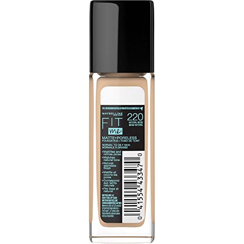 Maybelline Fit Me Matte + Poreless Liquid Oil-Free Foundation Makeup, Natural Beige, 1 fl; oz