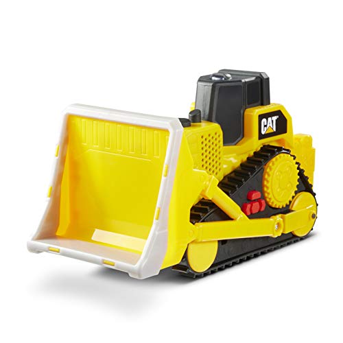 CatToysOfficial Cat Construction Tough Machines Toy Bulldozer with Lights and Sounds, Yellow