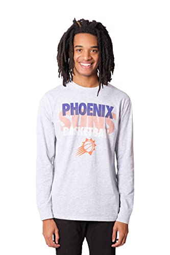 Ultra Game NBA Phoenix Suns Mens Supreme Long Sleeve Pullover Tee Shirt, Heather Gray, Medium
