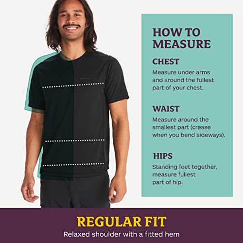 MARMOT Men's Windridge Short-Sleeve Tee | Lightweight, Breathable | Steel Onyx, Medium