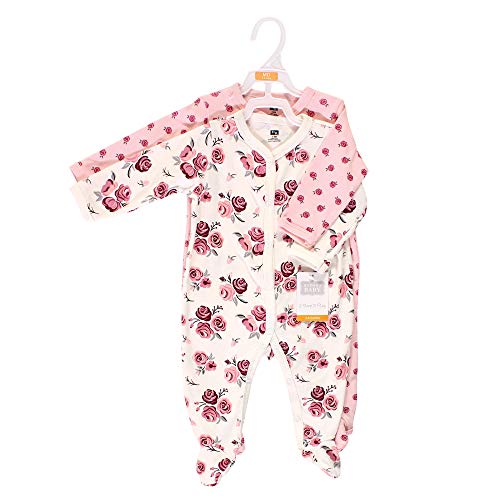 Hudson Baby Unisex Baby Cotton Sleep and Play Rose, 6-9 Months