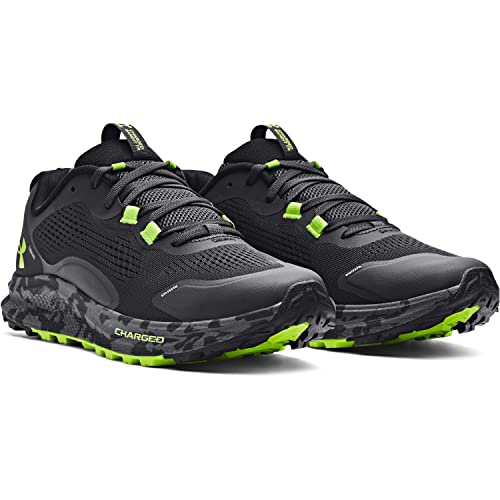 Under Armour Men's Charged Bandit 2 Running Shoe, (102) Jet Gray/Black/Lime Surge, 8.5