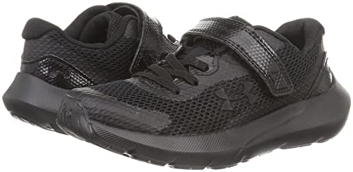 Under Armour Boy's Surge 3 Alternate Closure Running Shoe, Black (002)/Black, 13 Little Kid