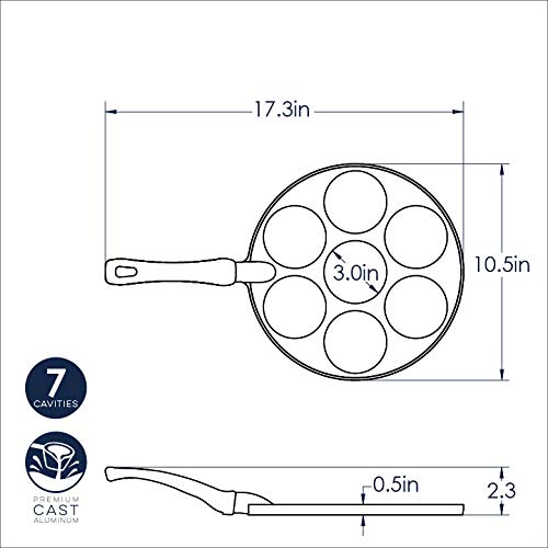 Nordic Ware Silver 01940 Scandinavian Dollar Pancake Pan 17.5 x 10.2 x 2.5