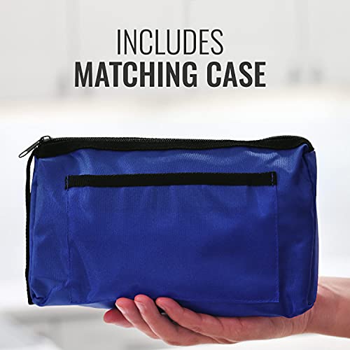 MABIS MatchMates Manual Blood Pressure Monitor Kit Aneroid Sphygmomanometer with Calibrated Nylon Cuff and Oversized Carrying Case, Adult, Royal Blue