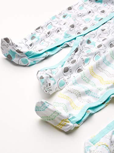 Luvable Friends unisex baby Cotton and Play Sleepers, Elephants, 3-6 Months US