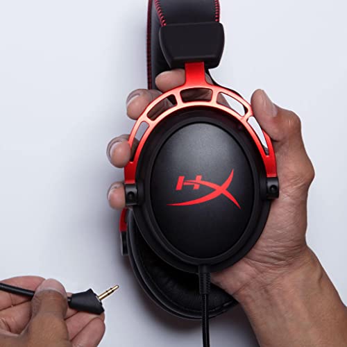 HyperX Cloud Alpha - Gaming Headset, Dual Chamber Drivers, Legendary Comfort, Aluminum Frame, Detachable Microphone, Works on PC, PS4, PS5, Xbox One/ Series X|S, Nintendo Switch and Mobile – Red