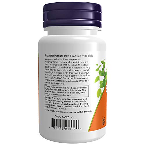 NOW Supplements, Butterbur with Feverfew, Neurological Support*, 60 Veg Capsules