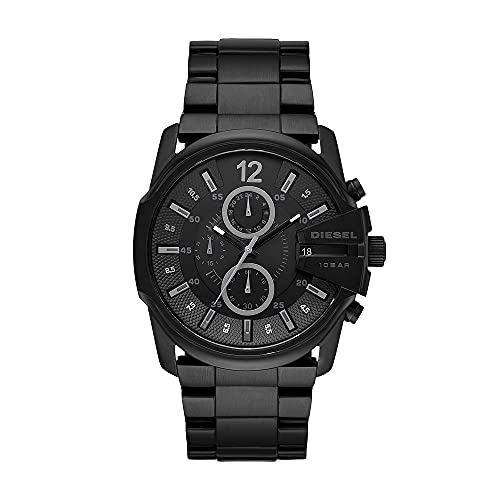 Diesel Men's 49mm Master Chief Quartz Stainless Steel Chronograph Watch, Color: Black (Model: DZ4180)