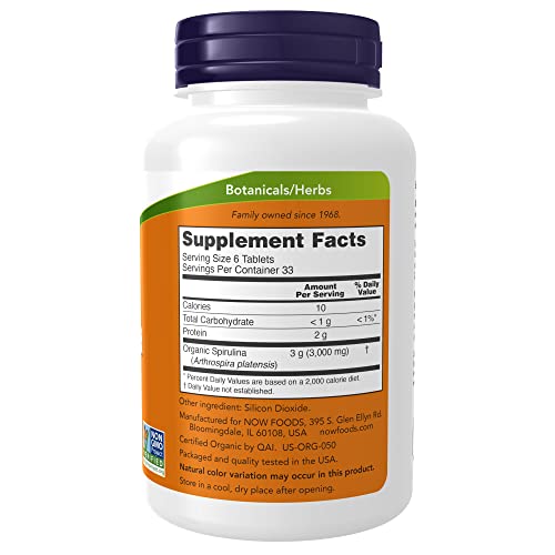 Now Foods Organic Spirulina Tablets, 200
